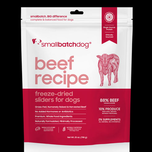smallbatch Freeze Dried Dog Food Sliders - Beef - 25oz Bag